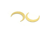 Brass Moon Blank, 24 Raw Brass Crescent Moon Shaped Blanks, Findings (19x4x0.60mm) A6226