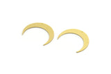 Brass Moon Blank, 24 Raw Brass Crescent Moon Shaped Blanks, Findings (19x4x0.60mm) A6226