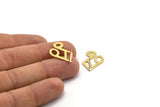 Brass Note Earring, 8 Raw Brass Sixteenth Note Shaped Stud Earrings (24x15x0.60mm) A6071