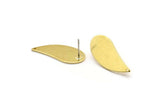 Brass Drop Earring, 6 Raw Brass Drop Stud Earrings With 1 Hole (27x12.5x1mm) BS 1274 A6079