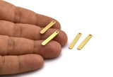 Brass Stick Charm, 8 Raw Brass Necklace Bars With 1 Hole, Findings, Earrings (23x3.5x1mm) A6193