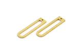 D Shape Rings - 24 Raw Brass D Shape Charms With 1 Hole (27x6.5x1mm) A6194