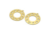 Brass Bird Charm, 4 Raw Brass Round Shaped Charms With 1 Loop, Findings (32x30x0.60mm) A6290