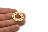 Brass Bird Charm, 4 Raw Brass Round Shaped Charms With 1 Loop, Findings (32x30x0.60mm) A6290