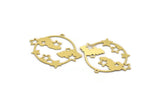 Brass Cloud Charm, 4 Raw Brass Round Shaped Charms With 1 Loop, Cloudy Charms, Star Charms, Findings (32x41x0.60mm) A6293