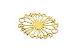 Brass Sun Charm, 2 Raw Brass Moon Phases Charms, Charms, Findings (40x33x0.60mm) A6283