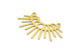 Brass Sun Charm, 10 Raw Brass Moon Phases Charms With 2 Loops, Necklace Charms, Findings (24x40x0.60mm) A6263