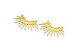 Brass Sun Charm, 10 Raw Brass Moon Phases Charms With 2 Loops, Necklace Charms, Findings (24x40x0.60mm) A6263