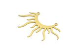 Brass Sun Charm, 10 Raw Brass Sun Rising Charms With 2 Loops, Necklace Charms, Findings (28x43x0.60mm) A6294