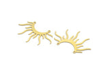 Brass Sun Charm, 10 Raw Brass Sun Rising Charms With 2 Loops, Necklace Charms, Findings (28x43x0.60mm) A6294