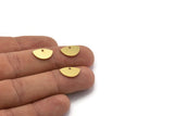 Brass D Shaped Charm, 24 Raw Brass D Shaped Charms With 1 Hole, Earrings, Findings (8x13x0.60mm) A6271