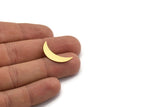 Brass Moon Blank, 12 Raw Brass Crescent Moon Shaped Blanks, Findings (25x6x0.60mm) A6268