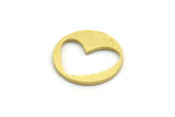 Brass Round Charm, 24 Raw Brass Heart Charms, Pendants, Findings (16x1mm) A6273