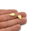 Brass Drop Charm, 24 Raw Brass Drop Charms With 1 Hole, Earrings, Findings (15x9x1mm) A6275