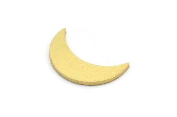 Brass Moon Blank, 24 Raw Brass Crescent Moon Shaped Blanks, Findings (17.5x6x1mm) A6267
