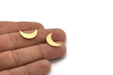 Brass Moon Blank, 24 Raw Brass Crescent Moon Shaped Blanks, Findings (17.5x6x1mm) A6267