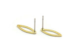 Brass Marquise Earring, 12 Raw Brass Marquise Stud Earrings (5x15x0.80mm) D0038 A6033