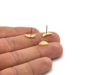 Brass Moon Earring, 12 Raw Brass Crescent Moon Shaped Stud Earrings (11.5x3.5x1mm) A5984