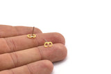 Brass Earring, 12 Raw Brass 3 Shaped Stud Earrings (5x8x0.60mm) A6042