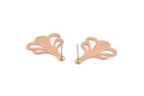 Copper Leaf Earring, 4 Raw Copper Flower Stud Earrings, Earring Findings (25x21x0.80mm) M03287 A5899