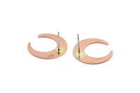 Bakır Ay Küpe, 4 Ham Bakır Hilal Küpe (18x5x1mm) M02207 A6078