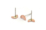 Copper Circle Earring, 12 Raw Copper Tiny Pizza Slice Stud Earrings (7x4x0.80mm) M02333 A5925