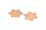 Copper Flower Earring, 2 Raw Copper Flower Stud Earrings (28x25x0.80mm) M02771 A5924