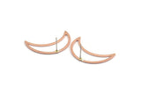 Copper Moon Earring, 4 Raw Copper Crescent Moon Stud Earrings (30x10x0.80mm) M03102 A6076