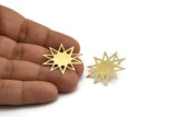 Brass Star Earring, 6 Raw Brass Star Stud Earrings (30x28x0.60mm) A3655 A6039
