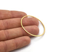 42.5mm Circle Connectors - 12 Raw Brass Circle Connectors (42.5x1.3x0.80mm) A6113