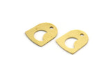 Brass D Shaped Charm, 24 Raw Brass D Shaped Charms With 1 Hole, Crescent Moon Charms, Moon Findings (12x9.5x0.60mm) A6139