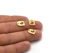 Brass D Shaped Charm, 24 Raw Brass D Shaped Charms With 1 Hole, Crescent Moon Charms, Moon Findings (12x9.5x0.60mm) A6139