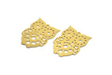 Brass Bird Charm, 4 Raw Brass Owl Shaped Charms With 1 Loop (29x21.5x0.60mm) A6123
