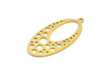 Brass Oval Charm, 8 Raw Brass Oval Charms With 1 Loop, Earring Charms (35x17x0.60mm) A6127