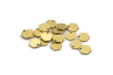 Brass Hexagon Charm, 24 Raw Brass Hexagon Charms With 1 Hole (9x8x1mm) A6142