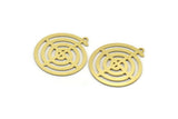 Brass Spiral Charm, 6 Raw Brass Spiral Charms With 1 Loop, Charm Pendants (28x26x0.60mm) A6114
