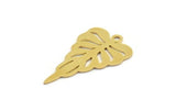 Brass Leaf Charm, 12 Raw Brass Leaf Charms With 1 Loop, Charm Pendants (26x14x0.60mm) A5868