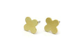 Brass Plus Earring, 8 Raw Brass Plus Shaped Stud Earrings (11x9x0.60mm) A6066