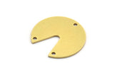 Brass Stamping Tag, 8 Raw Brass Round Charms With 3 Holes, Connectors (20x21x0.80mm) A6141