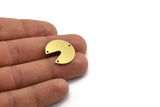 Brass Stamping Tag, 8 Raw Brass Round Charms With 3 Holes, Connectors (20x21x0.80mm) A6141