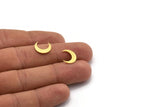 Brass Moon Blank, 50 Raw Brass Crescent Moon Blanks, Brass Blanks (12x3.5x0.60mm) A6118