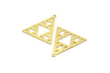 Brass Triangle Charm, 8 Raw Brass Triangle Shaped Charms With 1 Loop (29.5x27x0.60mm) A6117