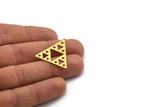 Brass Triangle Charm, 8 Raw Brass Triangle Shaped Charms With 1 Loop (29.5x27x0.60mm) A6117