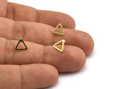 Brass Triangle Earring, 12 Raw Brass Open Triangle Stud Earrings (8x0.8mm) D0276 A6011