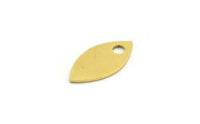 Brass Marquise Charm, 24 Raw Brass Oval Shaped Charms With 1 Hole (15x7x0.60mm) A6112