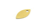 Brass Marquise Charm, 24 Raw Brass Oval Shaped Charms With 1 Hole (15x7x0.60mm) A6112