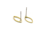 Brass Marquise Earring, 12 Raw Brass Marquise Stud Earrings (6x12x0.5mm) D0039 A6058
