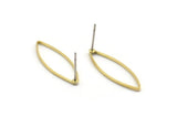 Brass Marquise Earring, 12 Raw Brass Marquise Stud Earrings (9x28x0.5mm) D0043 A6034