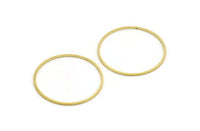 35mm Circle Connectors - 24 Raw Brass Circle Connectors (35x1x1mm) Bs 1087