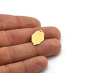 Brass Irregular Charm, 12 Raw Brass Irregular Shaped Charms With 1 Loop (23x13x0.60mm) A6369
